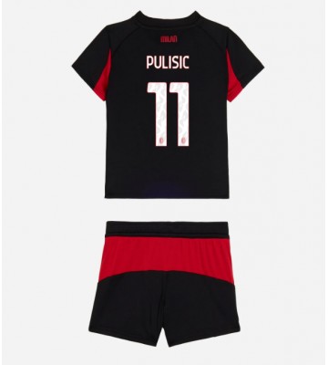 AC Milan Christian Pulisic #11 Hjemmebanetrøje Børn 2025-26 Kortærmet (+ Korte bukser)